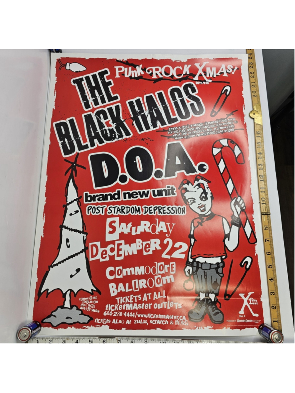 The Black Halos D.O.A. Punk Rock Xmas Poster 2001 Vancouver BC Canada